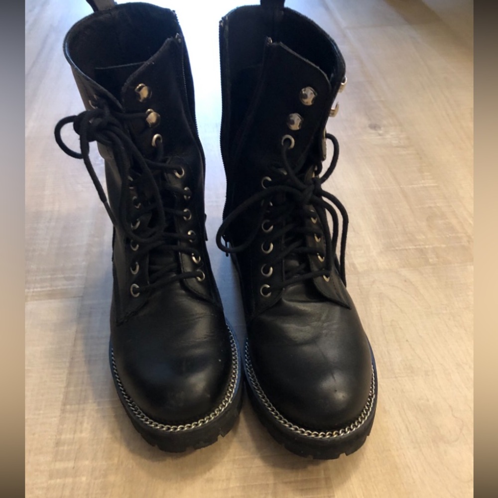 AQUA Leather Combat Boots